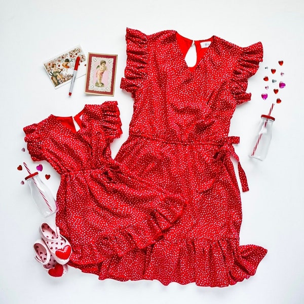 RED BELLAS passende Kleider, Mama und ich Valentinstags-Outfits, Mama und ich Outfits, passende Outfits, Mutter Tochter passende Kleider