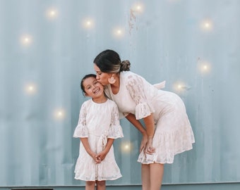 Pretty Lace Cream matching dresses, mommy and me lace dresses, mommy and me outfits, mommy and me matching dress, matching outfits,