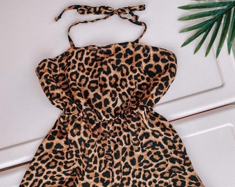 Girls Leopard romper, toddler romper, leopard print romper, leopard print, kids romper, youth romper, girls romper, girls leopard print