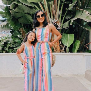 SUNSHINE JUMPSUIT | mommy and me,  mommy and me outfits, mother daughter,mommy and me, matching outfits, palm leaf print, matching outfit
