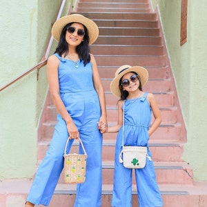 CHAMBRAY JUMPSUIT | mommy and me | mommy and me outfits | mother daughter | mommy and me |  matching outfits| matching jumpsuit | romper