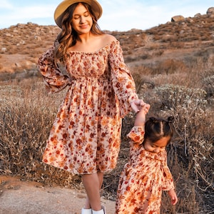 Mommy and me Thanksgiving dresses, mommy and me matching dresses for fall, mommy and me outfits | mommy and me outfits for thanksgiving