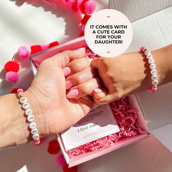 Mommy and Me Bracelet set with Note | gifts for daughters from mothers | Mama & Mini Bracelet Set | Mommy and Me Valentines Day|Bracelet Set