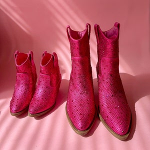 Fuchsia Mommy and Me Boots Valentines Day Gift Mommy and Me