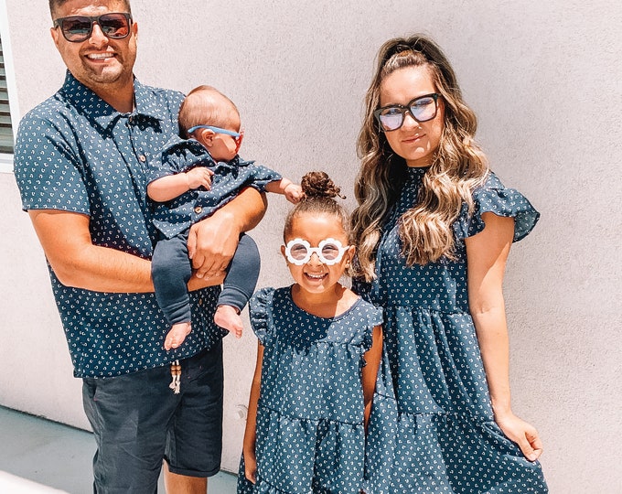 JJ Navy Father's day matching outfits | coordinating outfits | mommy and me | daddy and me | matching outfits | gifts for dad |gifts for him