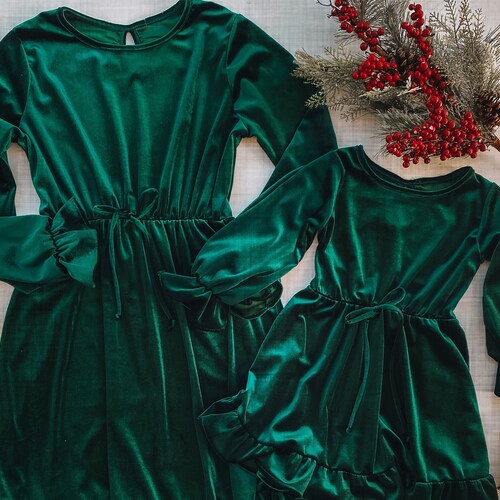 HUNTER Green JOLLY DRESSES mommy and Me Matching Outfits - Etsy