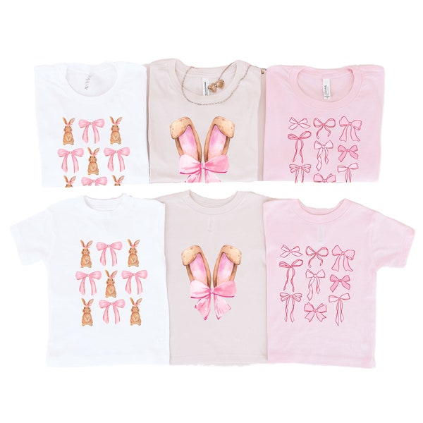 Easter Bunny, Mommy and me shirts, Mommy and me outfits, matching outfits, matching shirts, Pink bow, bow trend, bows for easter, Easter