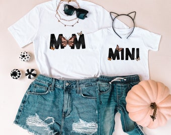 MOM MINI BUTTERFLY shirt | mama and mini shirt | mommy and me matching shirts | fall shirts | thanksgiving shirts | mommy and me outfits