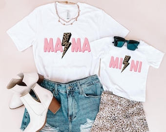 T-shirt PINK MAMA MINI / maglietta mamma e mini / magliette abbinate mamma e me / magliette autunnali / magliette del Ringraziamento / abiti mamma e me