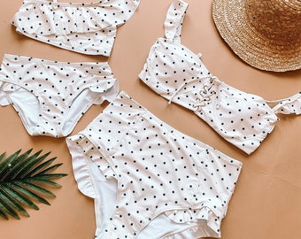 Mini Polka Dot mommy and me bikini, mommy and me swimwear, swimsuit, mommy and me swim, mother daughter swimsuits, matching outfits