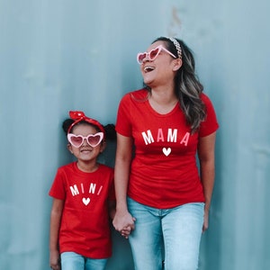 Red Mama & mini , mommy and me valentines day shirts, mommy and me valentine outfits, valentine shirts, valentine gift for her, valentines image 5