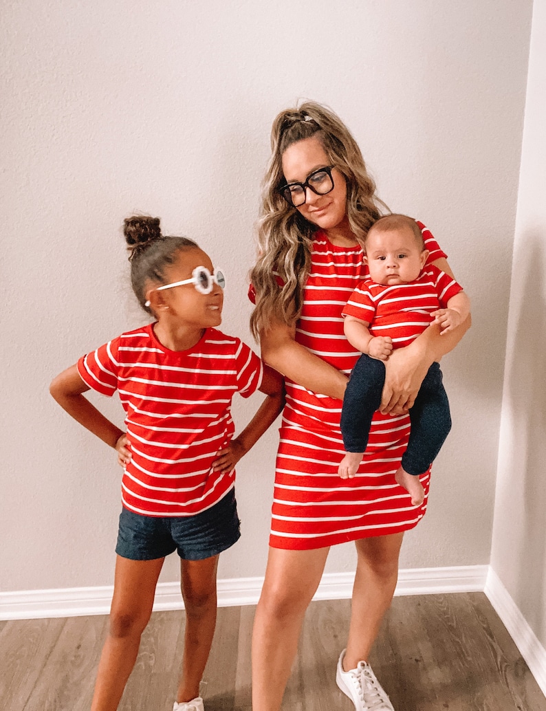 MIX AND MATCH | Mommy and me |4th of july outfit |matching outfits | 4th of July shirts | red white and blue |t-shirt dress | fourth of July 