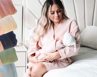 Zwangerschapsgewaad en -swaddle, baby-swaddle, ziekenhuisoutfits, mama en ik, bijpassende swaddle-set