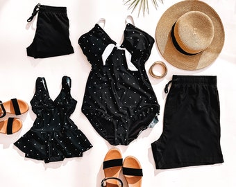 family matching swimwear, mommy and me swimwear, family matching suits, summer matching swimwear, father and son matching swimwear