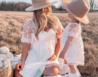Vestido de niña de las flores, conjuntos de mamá y yo, vestidos a juego, vestido de mamá y yo, combinación familiar, mamá y bebé, madre e hija, regalo para esposa