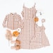 COFFEE CHECKERED DRESS, mommy and me dress, mommy and me outfits, matching outfits, mother daughter matching dress, matching dress 