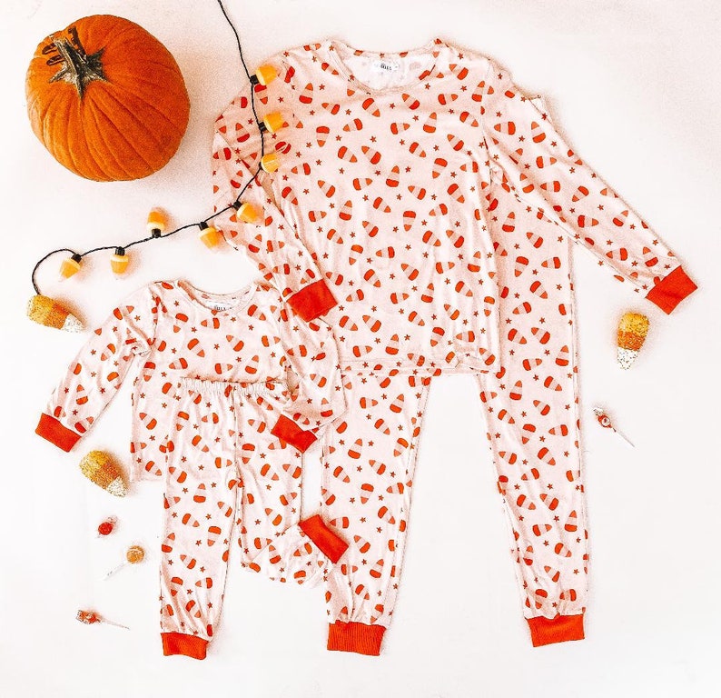 CANDY CORN PAJAMAS Halloween matching pajamas matching pjs family pajamas family pjs Halloween costume Halloween pajamasjammies image 3