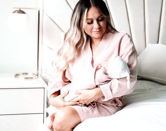 Zwangerschapsgewaad en -swaddle, baby-swaddle, ziekenhuisoutfits, mama en ik, bijpassende swaddle-set