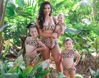 Leopard mommy and me bikini, mommy and me swimwear, swimsuit, mommy and me swim, mother daughter swimsuits, matching outfits
