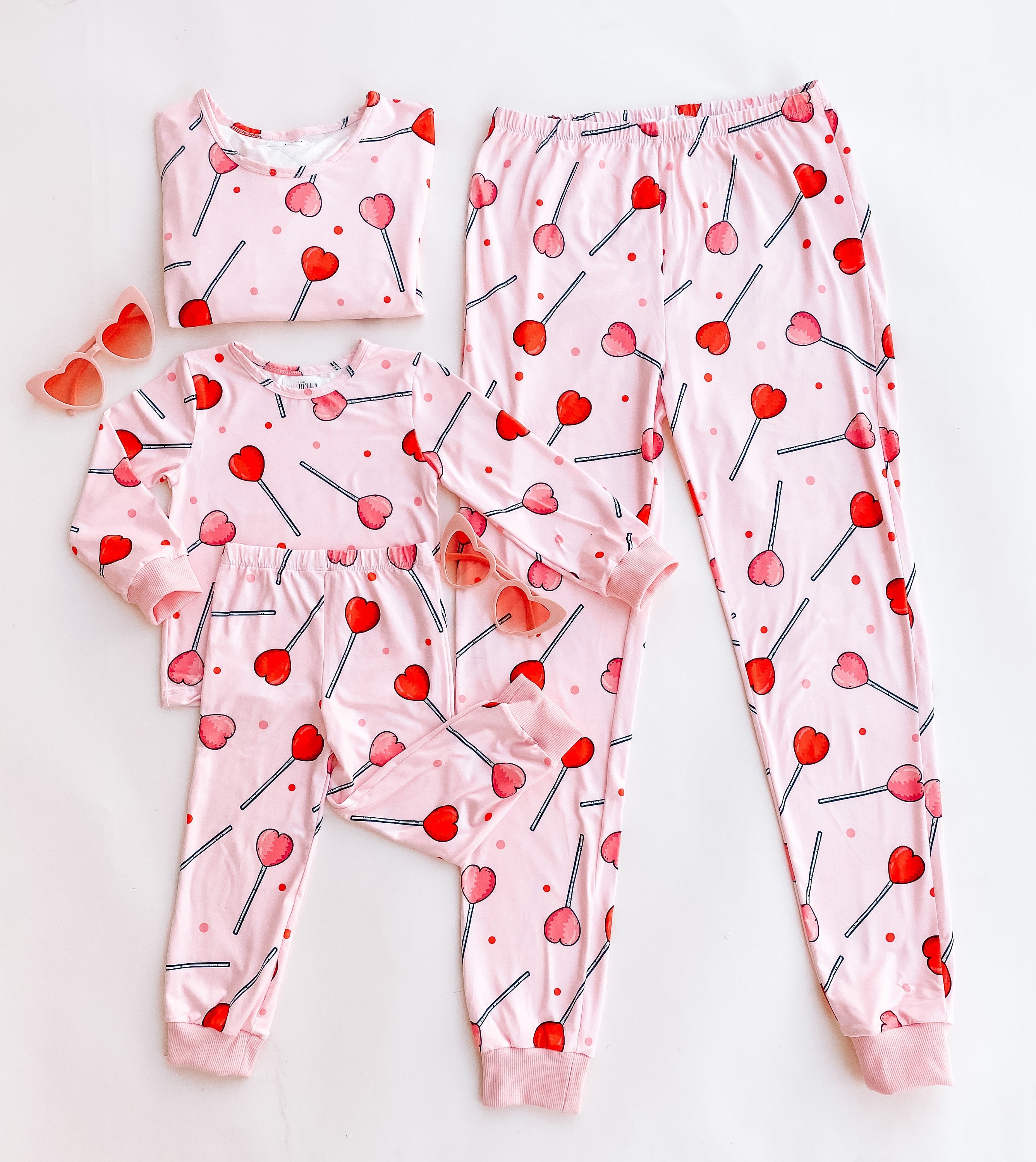 HEART LOLLIPOP PAJAMAS Mothers day pajamas, mommy and me pajamas, matching outfits, matching pajamas, Mother&#39;s day outfits, matching pajamas