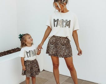 Mama and Mini Leopard Shirts | Matching Mom and Daughter Outfits | Leopard Print Mommy and Me Shirts | Leopard Print Set