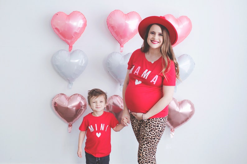 Red Mama & mini , mommy and me valentines day shirts, mommy and me valentine outfits, valentine shirts, valentine gift for her, valentines image 3