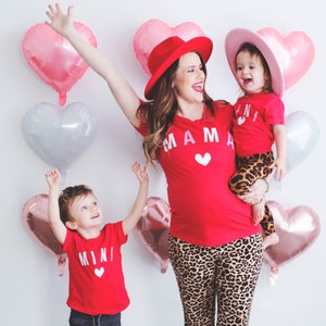 Red Mama & mini , mommy and me valentines day shirts, mommy and me valentine outfits, valentine shirts, valentine gift for her, valentines image 4