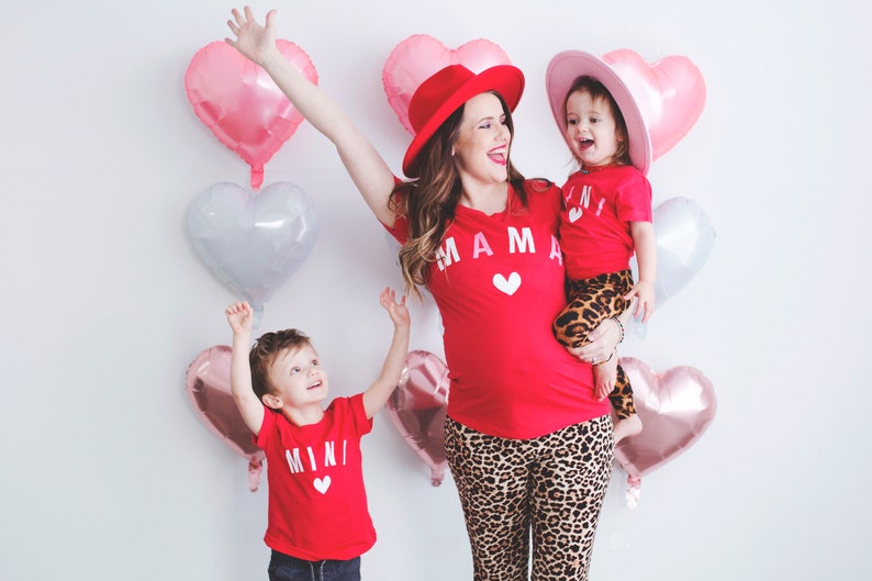 Red Mama & mini , mommy and me valentines day shirts, mommy and me valentine outfits, valentine shirts, valentine gift for her, valentines image 4