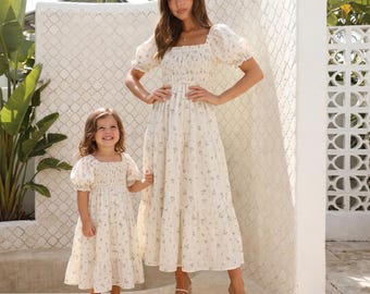 100% Cotton Mommy and Me Matching Dresses | Cotton Dresses | Mom and Daughter Matching Outfits | Family Photoshoot Dresses | Church Dress