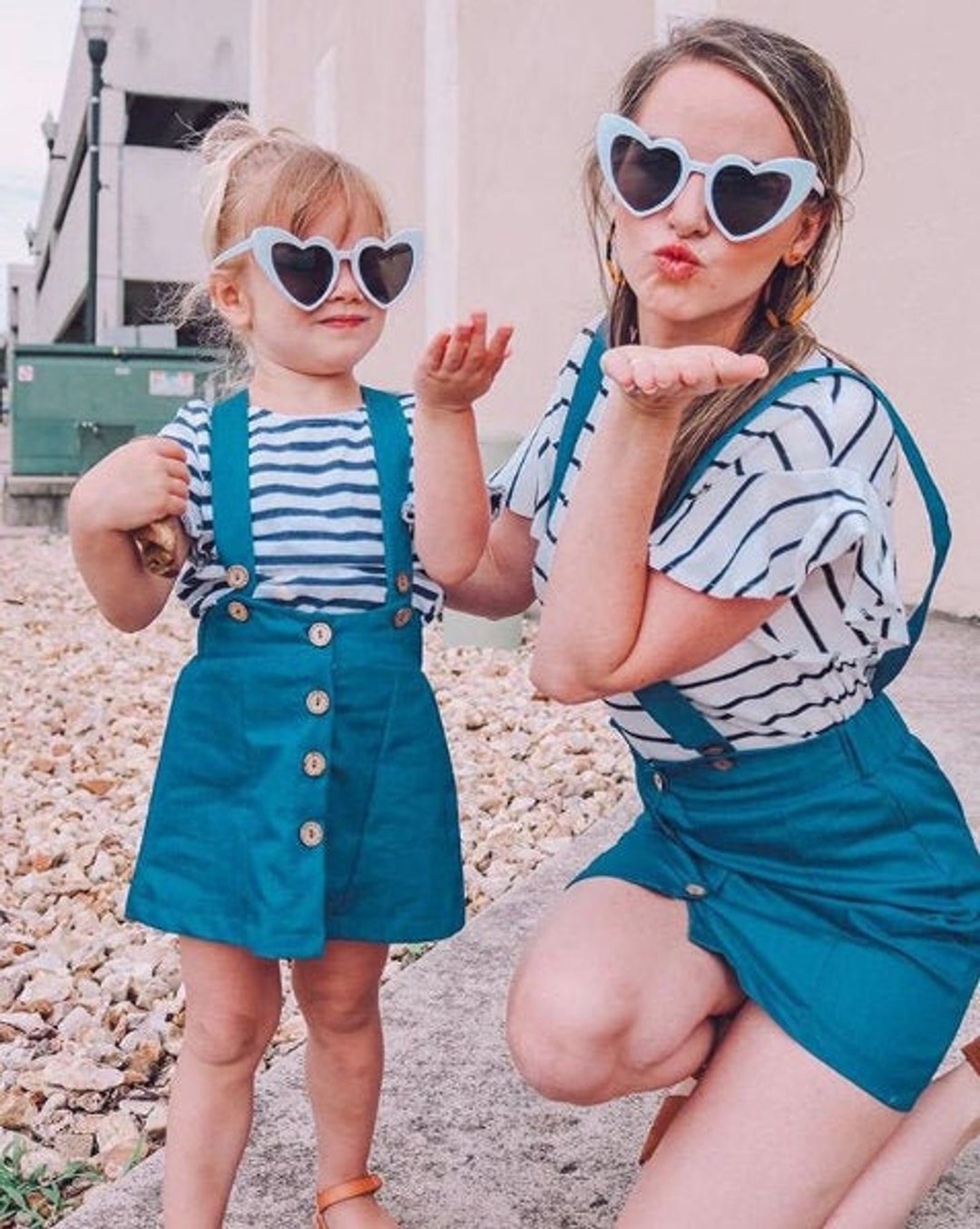 Suspender Skirts, Denim Skirts, Matching Outfits, Mommy and Me