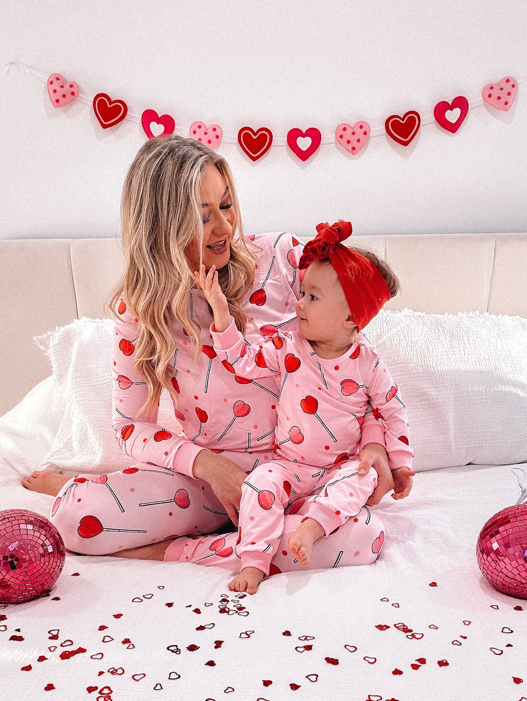 HEART LOLLIPOP PAJAMAS Mothers day pajamas, mommy and me pajamas, matching outfits, matching pajamas, Mother&#39;s day outfits, matching pajamas
