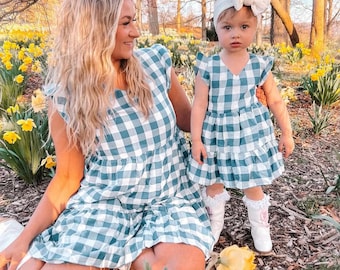 Mommy and me matching 4th of July dresses, mommy and me summer dresses, mother daughter outfits, matching outfits, easter
