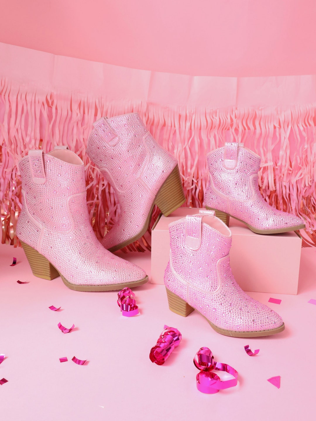 Pink Sparkly Booties, Rhinestone Booties, Mommy and Me Booties, Mommy