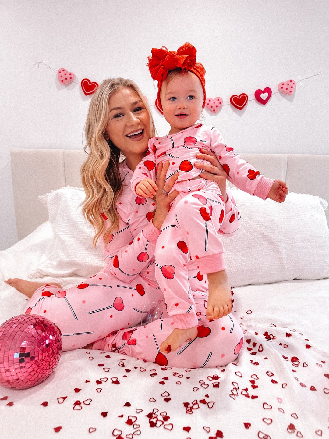 HEART LOLLIPOP PAJAMAS Mothers Day Pajamas Mommy and Me Pajamas Matching Outfits Matching Pajamas Mother s Day Outfits Matching Pajamas Etsy