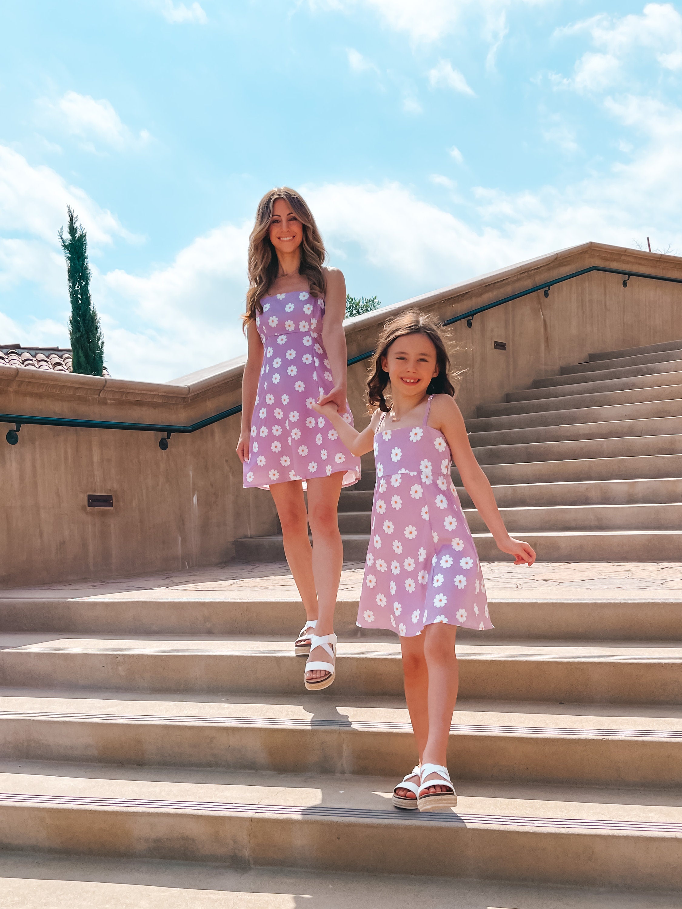 Mother Daughter Matching Striped Nightgowns - Christmas Family Pajamas, Long Sleeve Cotton Blend Dress - View #7