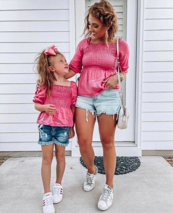 CHERRY PINK TOP Mommy and Me Matching Outfits Matching - Etsy