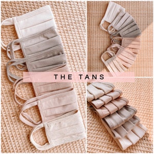 THE TANS | face mask, face mask washable, adult face mask, face mask made in usa, cotton face mask, neutral color face mask, beige mask