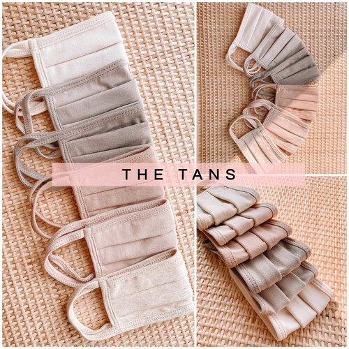 THE TANS | face mask, face mask washable, adult face mask, face mask made in usa, cotton face mask, neutral color face mask, beige mask