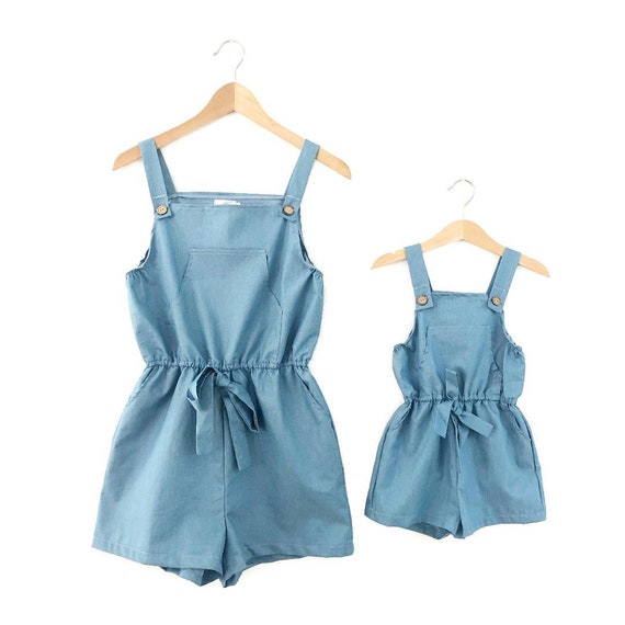 mother daughter matching denim dress