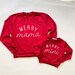 Red or Green Merry Mama & Mini Holiday Matching crew neck sweaters, mommy and me, mommy and me matching, matching outfits, 