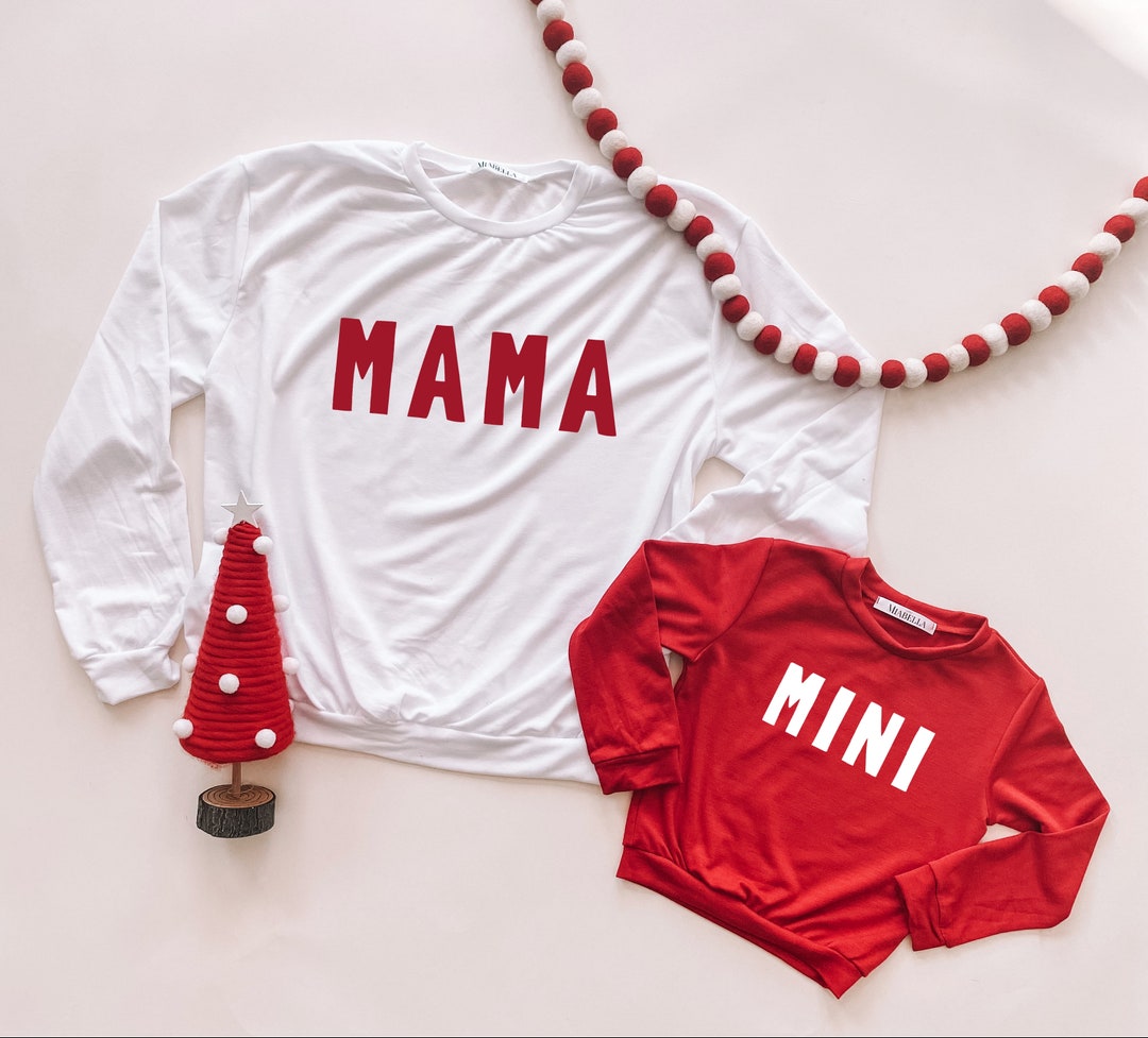 Mama & Mini Holiday Matching Crew Neck Sweaters, Mommy and Me, Mommy ...