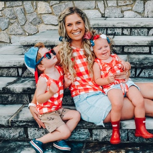 Fourth of july matching shirts, gingham shirt, 4th of july shirt, fourth of july shirt, mommy and me son, mommy and me,matching shirts