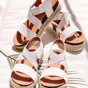 White Senoritas Mommy and Me Matching Sandals Mommy and Me ankle sandals Mommy and Me matching shoes image 4