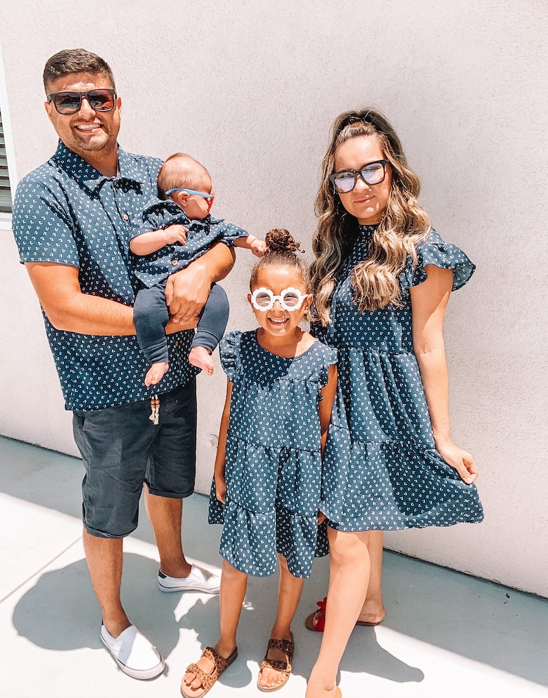 JJ Navy Father's day matching outfits | coordinating outfits | mommy and me | daddy and me | matching outfits | gifts for dad |gifts for him 