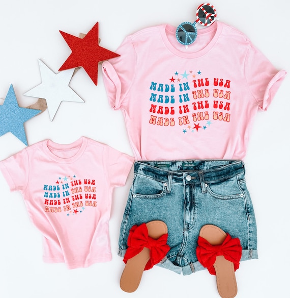PINK Made in the Usa Girl Boy 4th of July Shirt 4th of - Etsy