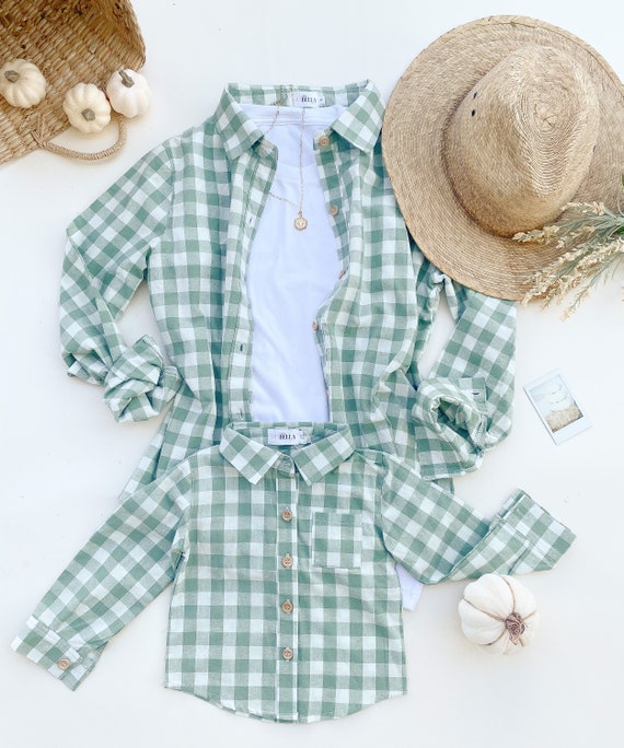 Buy Family Matching Long Sleeve Plaid Shirt Dress Mommy and Me Father and  Son Couples Matching Outfits Clothes at