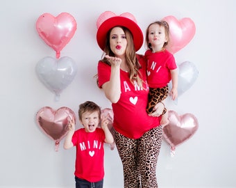 Red Mama & mini , mommy and me valentines day shirts, mommy and me valentine outfits, valentine shirts, valentine gift for her, valentines
