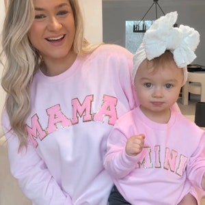Mothers day matching sweaters, Mommy and Me Sweatshirts, embroidered mama sweatshirt, mommy and me outfits, sweaters, mommy and me, gift