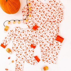 CANDY CORN PAJAMAS Halloween matching pajamas matching pjs family pajamas family pjs Halloween costume Halloween pajamasjammies image 1