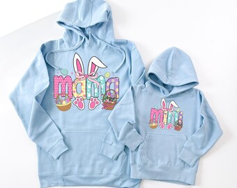 Easter sweatshirt, Mommy and Me Sweatshirts, embroidered mama sweatshirt, mommy and me outfits, sweatshirt mamae, easter png, mama easter